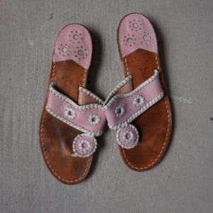 Jack Rogers Pink Leather Sandals Size 7